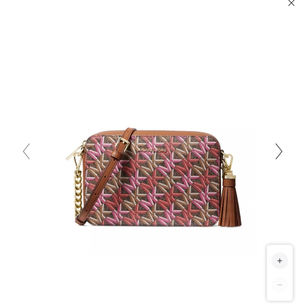 MK Michael Kors pink raspberry monogram MK crossbody